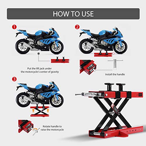 Steel Motorcycle ATV Scissor Lift Jack Stand 1100 lbs P5715