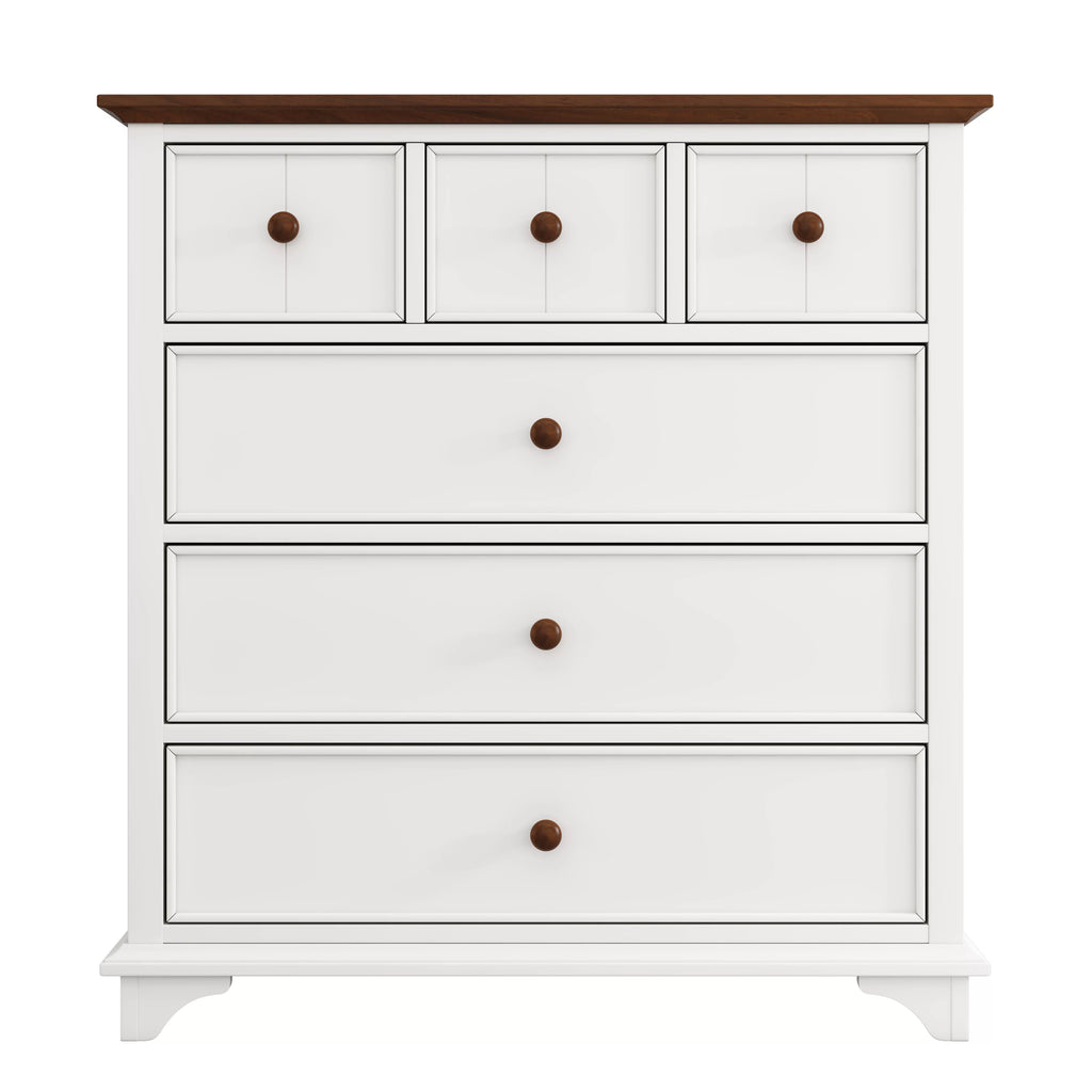 White Wooden 6 Drawer Chest N288