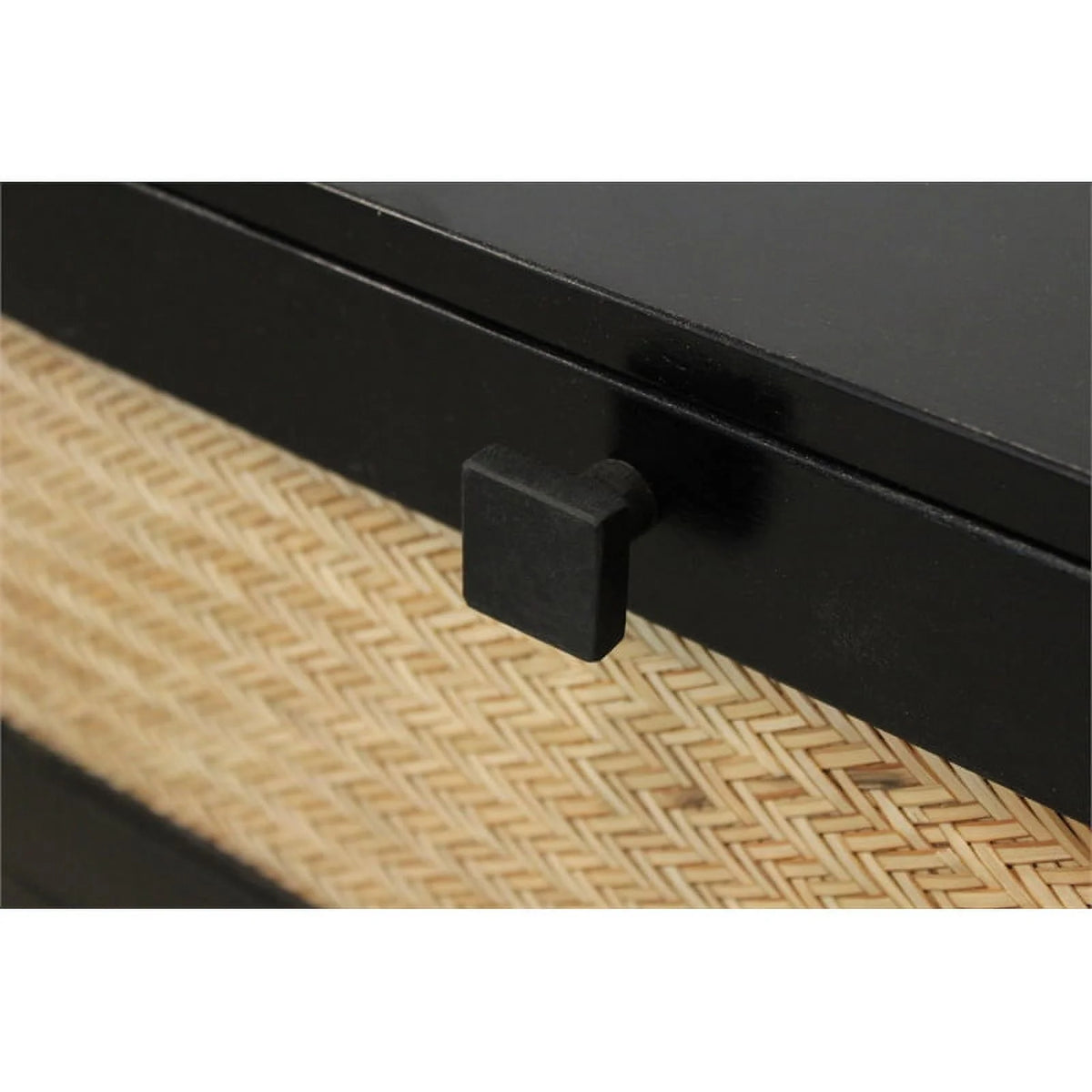 6 Woven Drawer Dresser with Solid Wood in Black Finish E9708