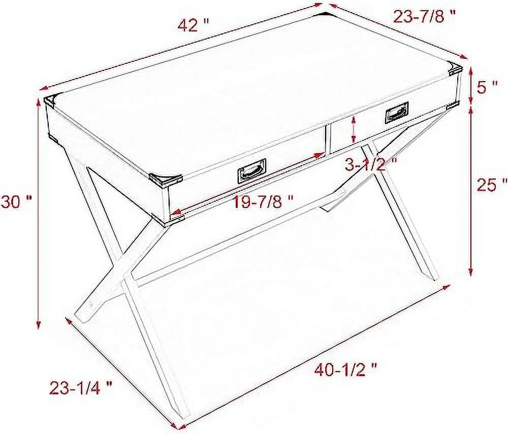 Small Computer Desk with Drawer 42" White M38210