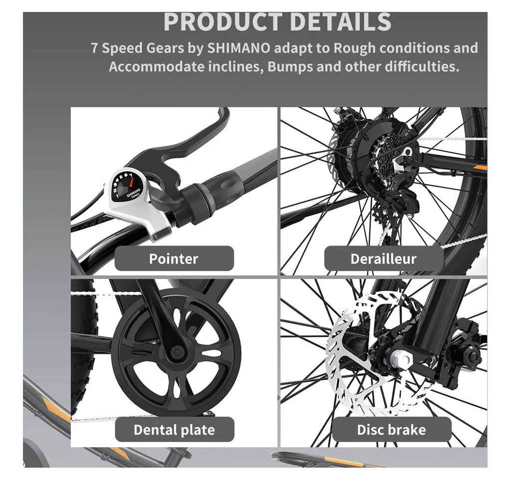 48V 13AH 750W 26 4.0 inch Fat Tire Electric Mountain Bike E67782