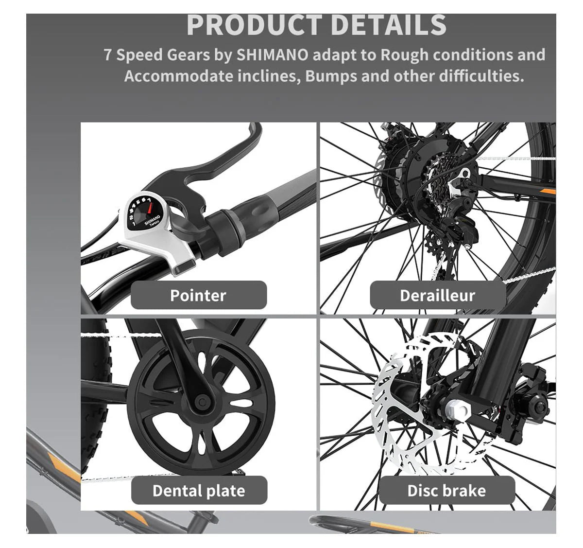 48V 13AH 750W 26 4.0 inch Fat Tire Electric Mountain Bike E67782