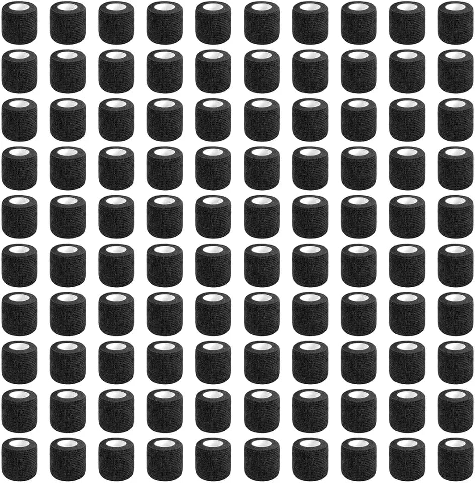 100 Rolls 2 inch Black Self Adhesive Cohesive Bandage Wrap G2199