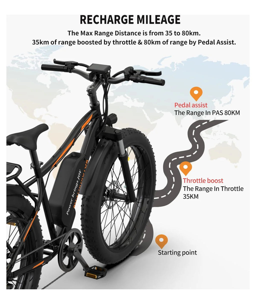 48V 13AH 750W 26 4.0 inch Fat Tire Electric Mountain Bike E67782