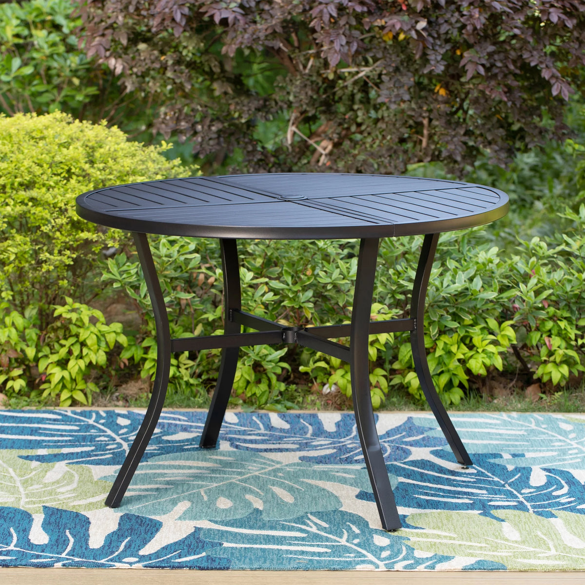 5-Piece Outdoor Patio Dining Set with Swivel Chairs & Round Table K741