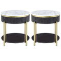 Wood 1-Drawer End Table Set of 2 Q107707
