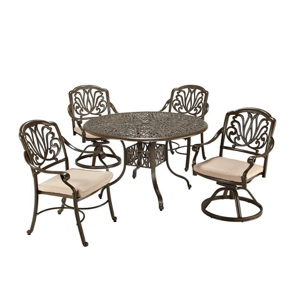 Brown Cast Aluminum Round Outdoor Dining Table T196
