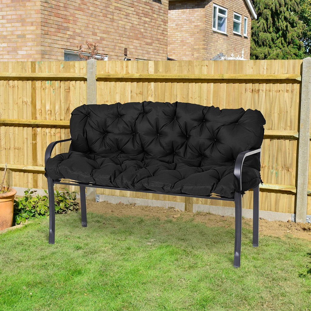 Black 3 Seater Outdoor Bench Swing Chair Replacement Cushions F636768