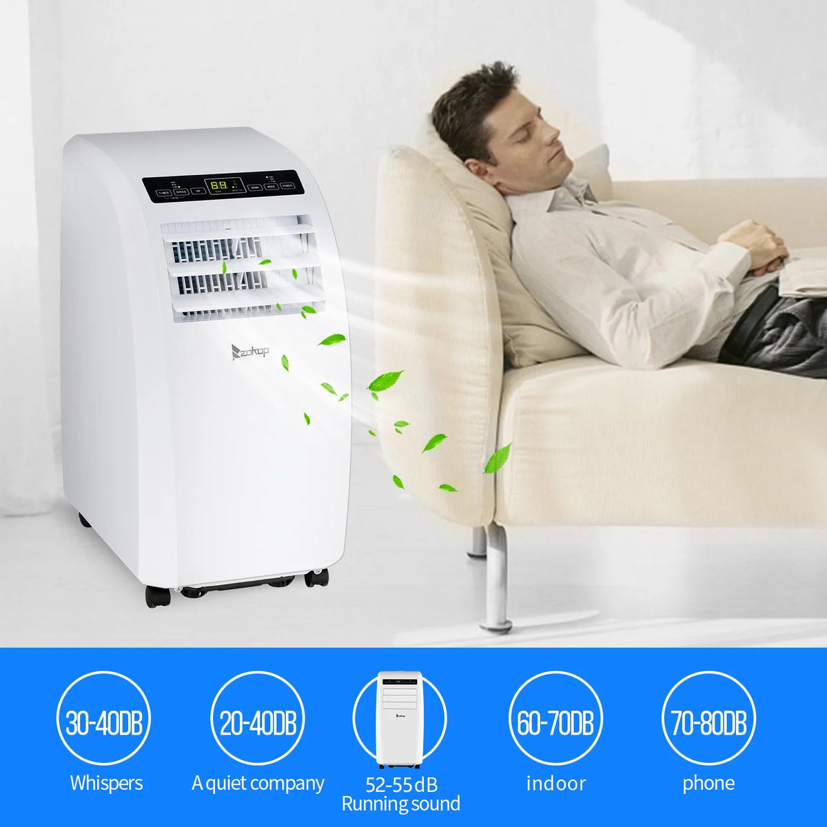 Portable Air Conditioner 7760BTU with Remote Control, White W8470