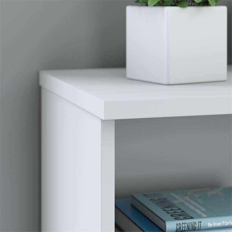 White 2 Shelf Bookcase E8026