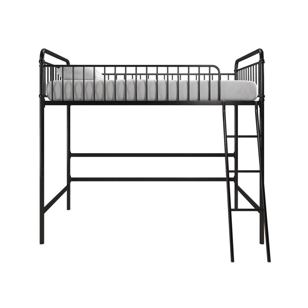 Black Twin Metal Loft Bed S73242