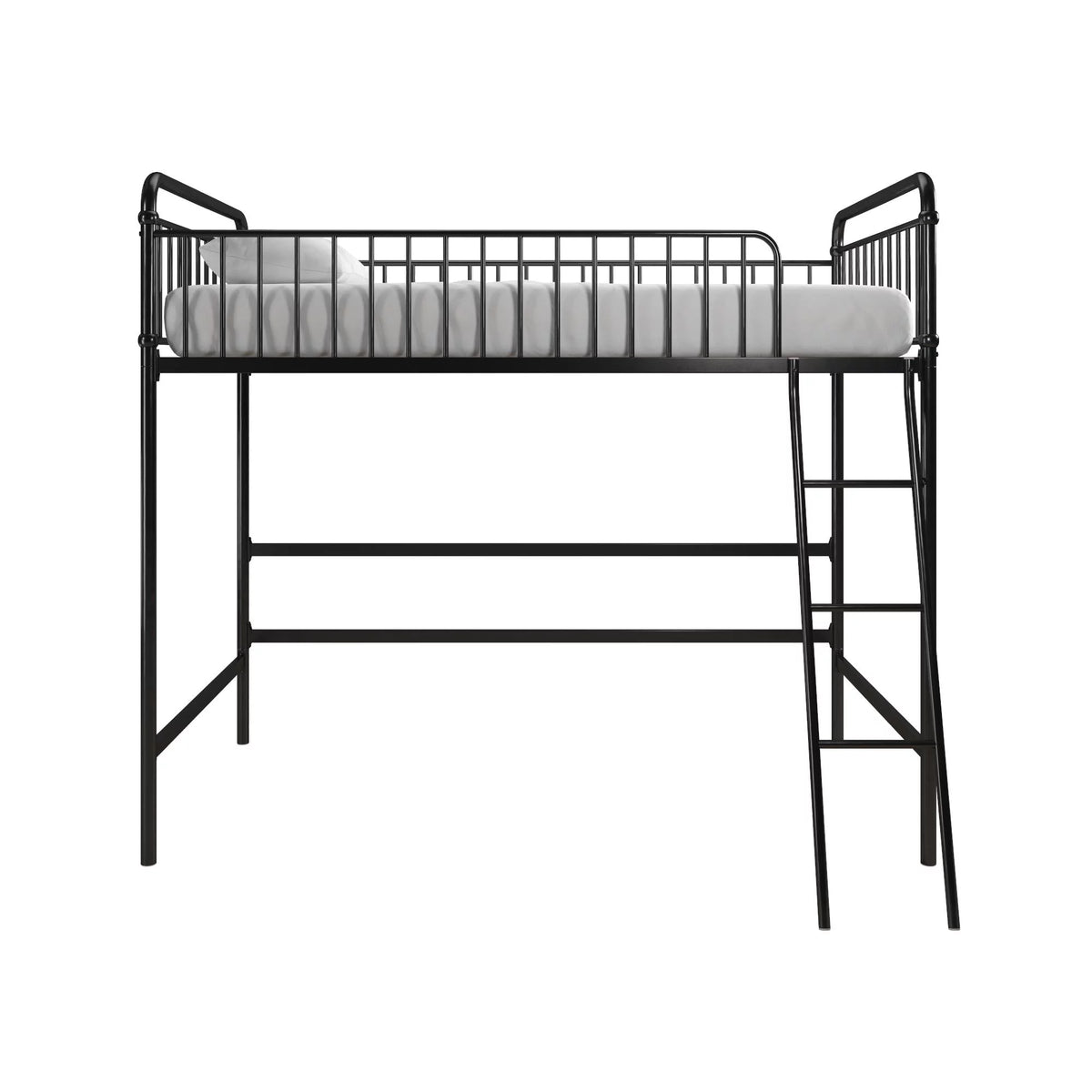 Black Twin Metal Loft Bed S73242