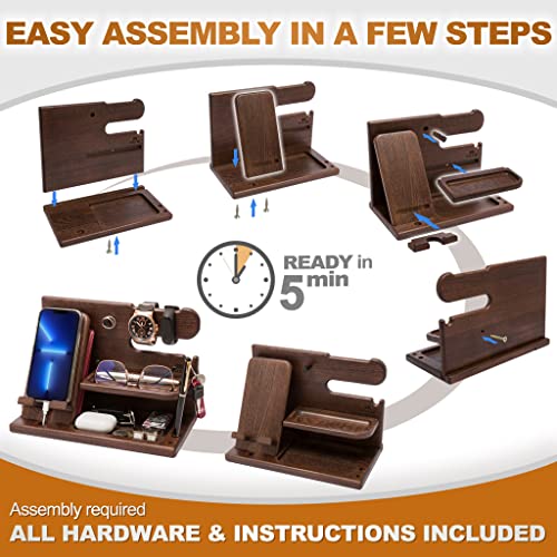 Wood Phone Docking Station Organizer F778678