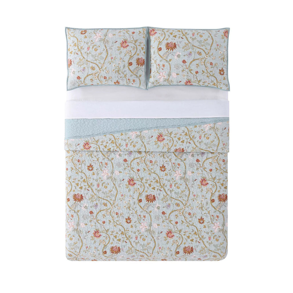 Bedford Blue Full / Queen Quilt Set O410