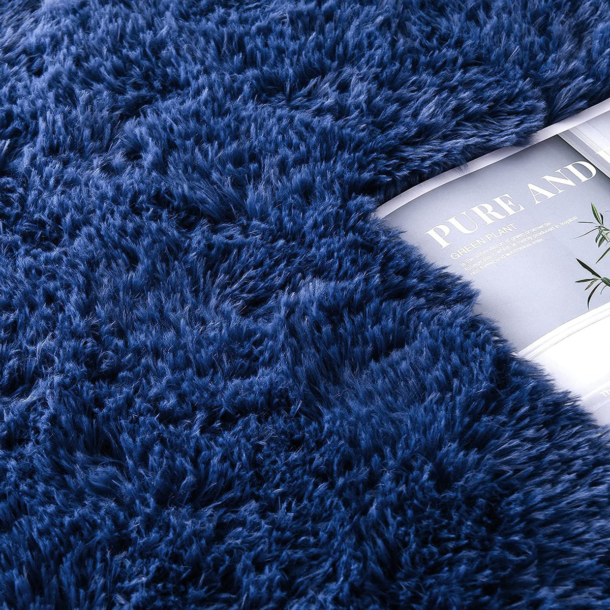 Super Soft Shaggy Area Rug 5'x8' Indigo C66021
