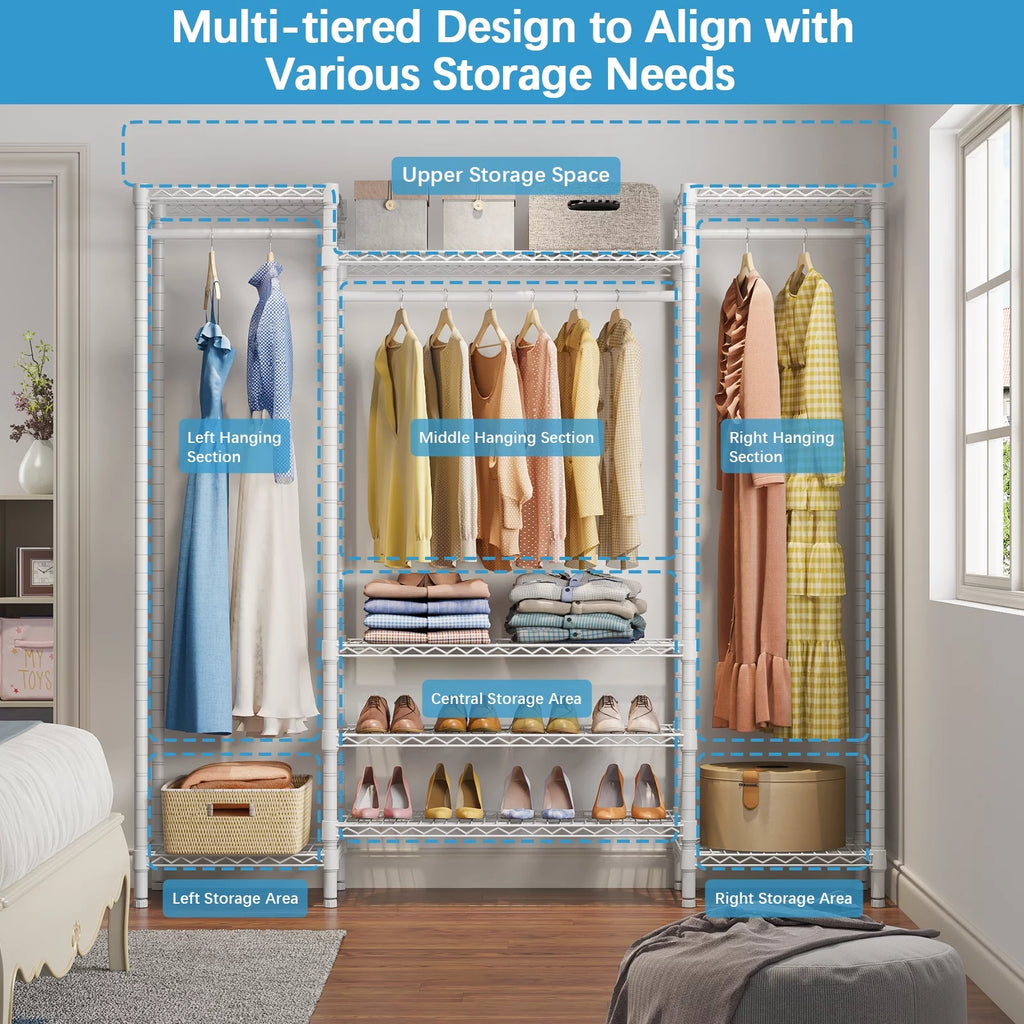 White Freestanding Wire Garment Rack A33915
