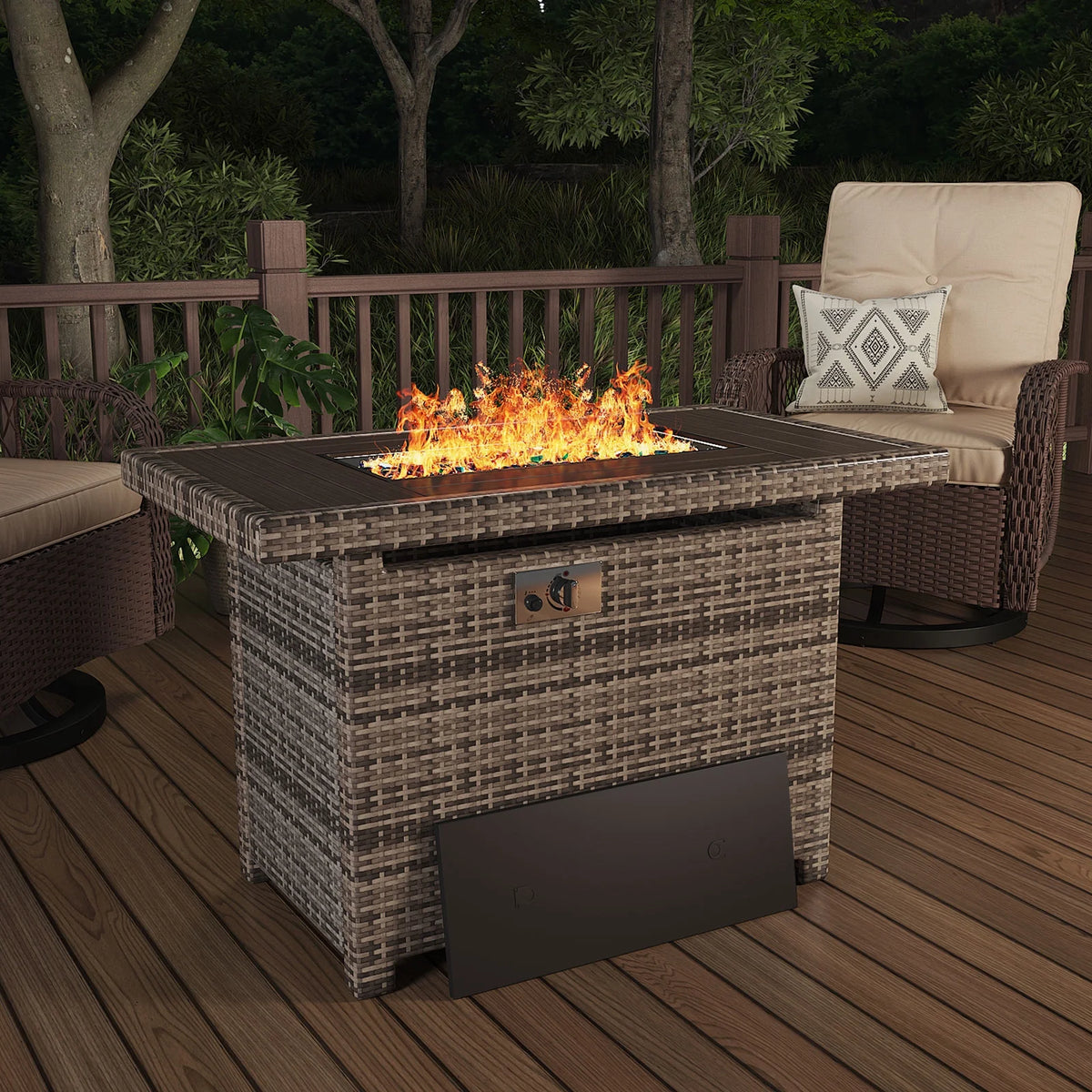 40'' 50,000 BTU Propane Gas Fire Pit Table with Cover C21255