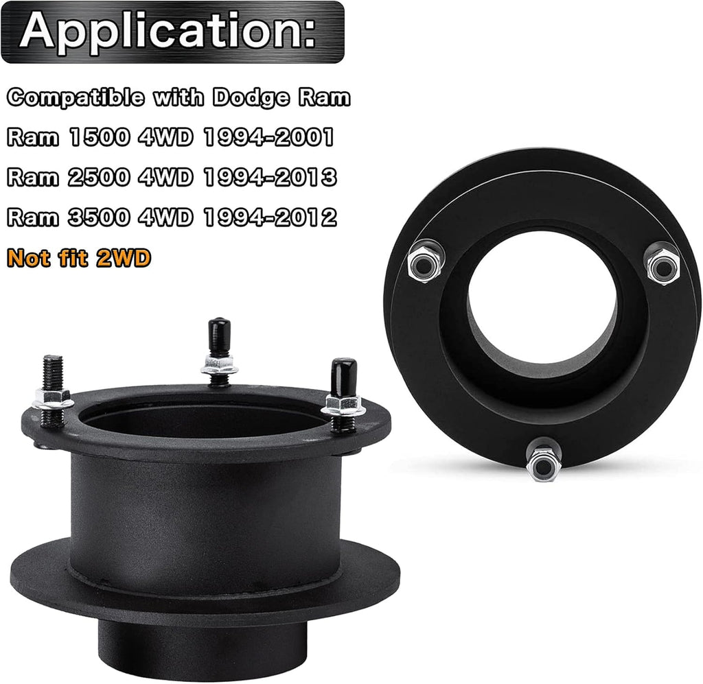 2 Front Leveling Lift Kits for 4WD Dodge Ram 1500 2500 3500 Trucks W311