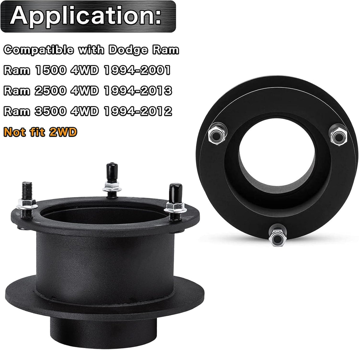 2 Front Leveling Lift Kits for 4WD Dodge Ram 1500 2500 3500 Trucks W311
