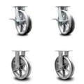 8 inch V Groove Semi Steel Swivel Caster Set H8504
