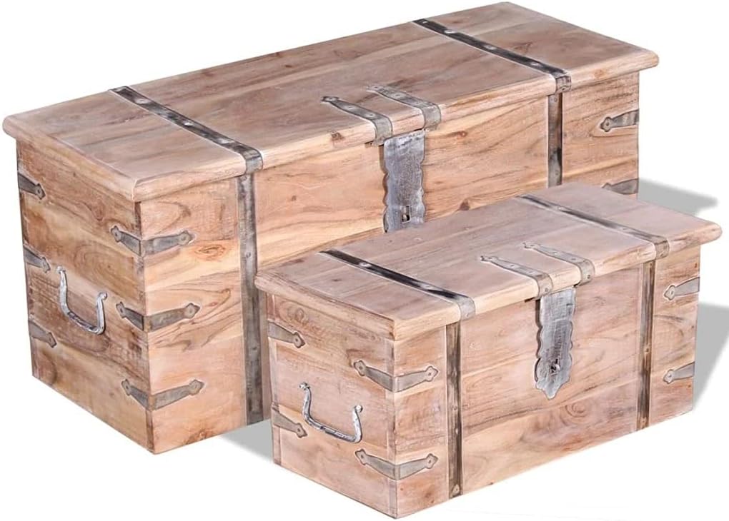 Solid Wood Storage Chest with Two Side Handles B314