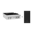 30 Stainless Steel Gas Rangetop with 4 Brass Burners and Griddle Y459