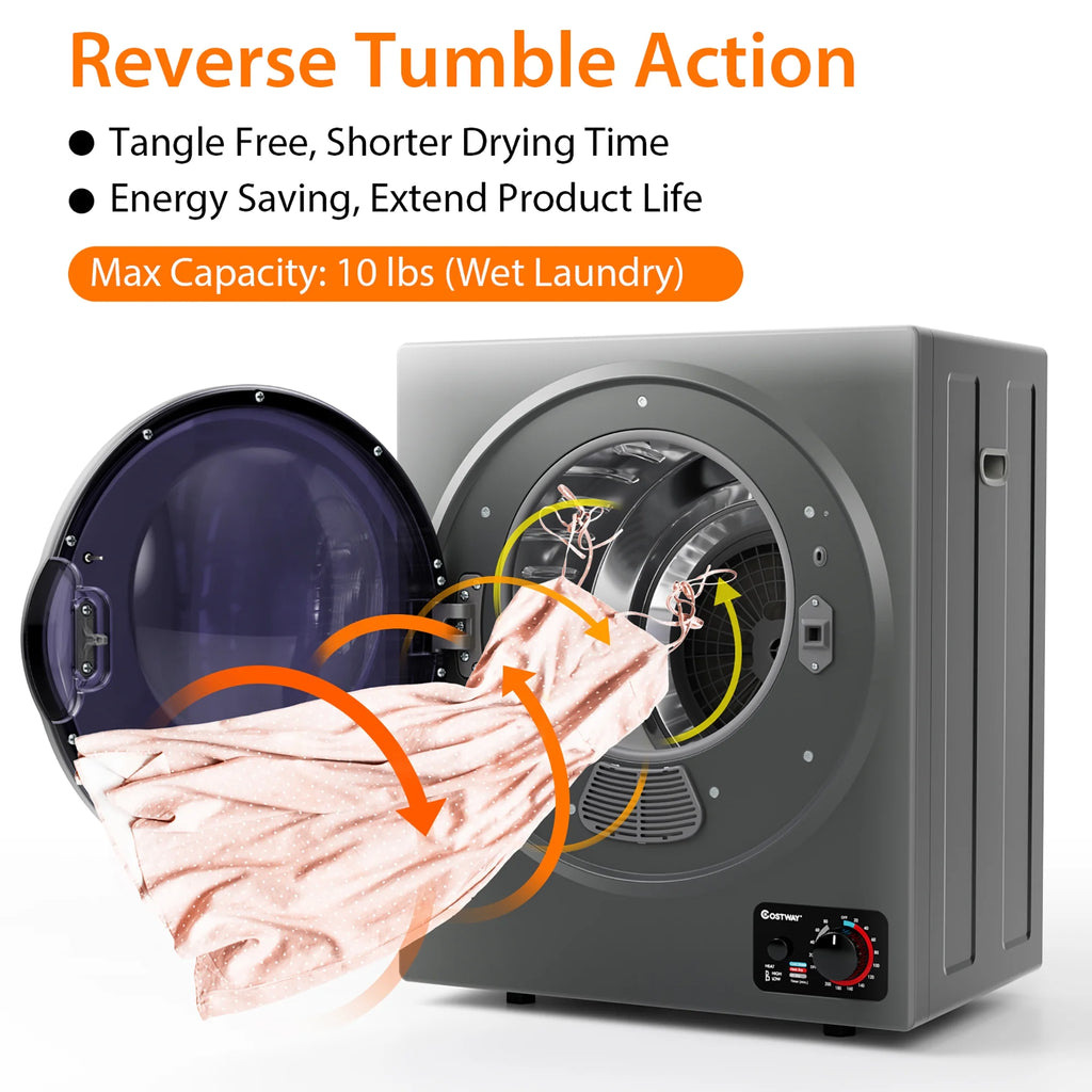 Compact Electric Laundry Dryer Stainless Steel Wall Mounted 1.5 cu.ft. J7405