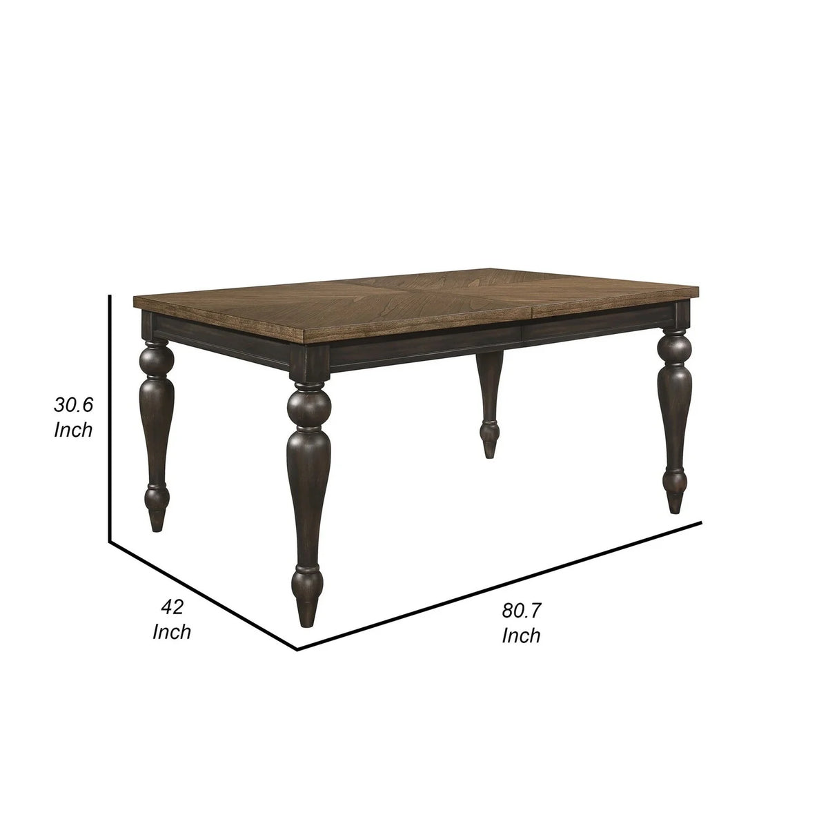 Brown Extendable Wood Dining Table J314802