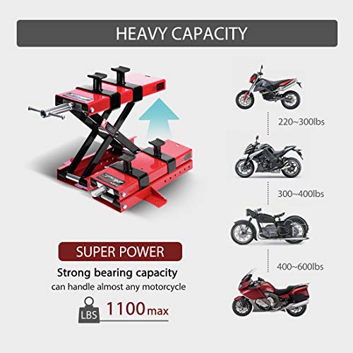 Steel Motorcycle ATV Scissor Lift Jack Stand 1100 lbs P5715