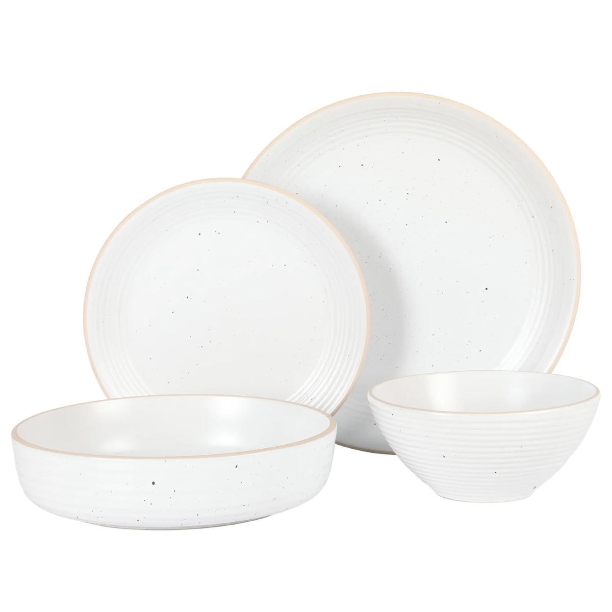 16 Piece Speckled Stoneware Dinnerware Set C3352