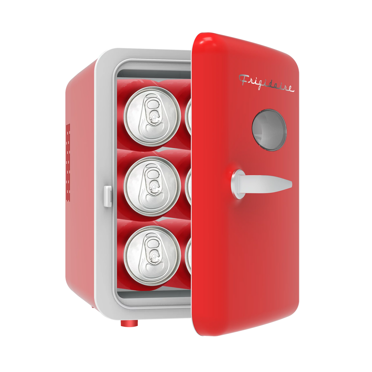 Portable Retro 6-Can Mini Cooler Red D655220