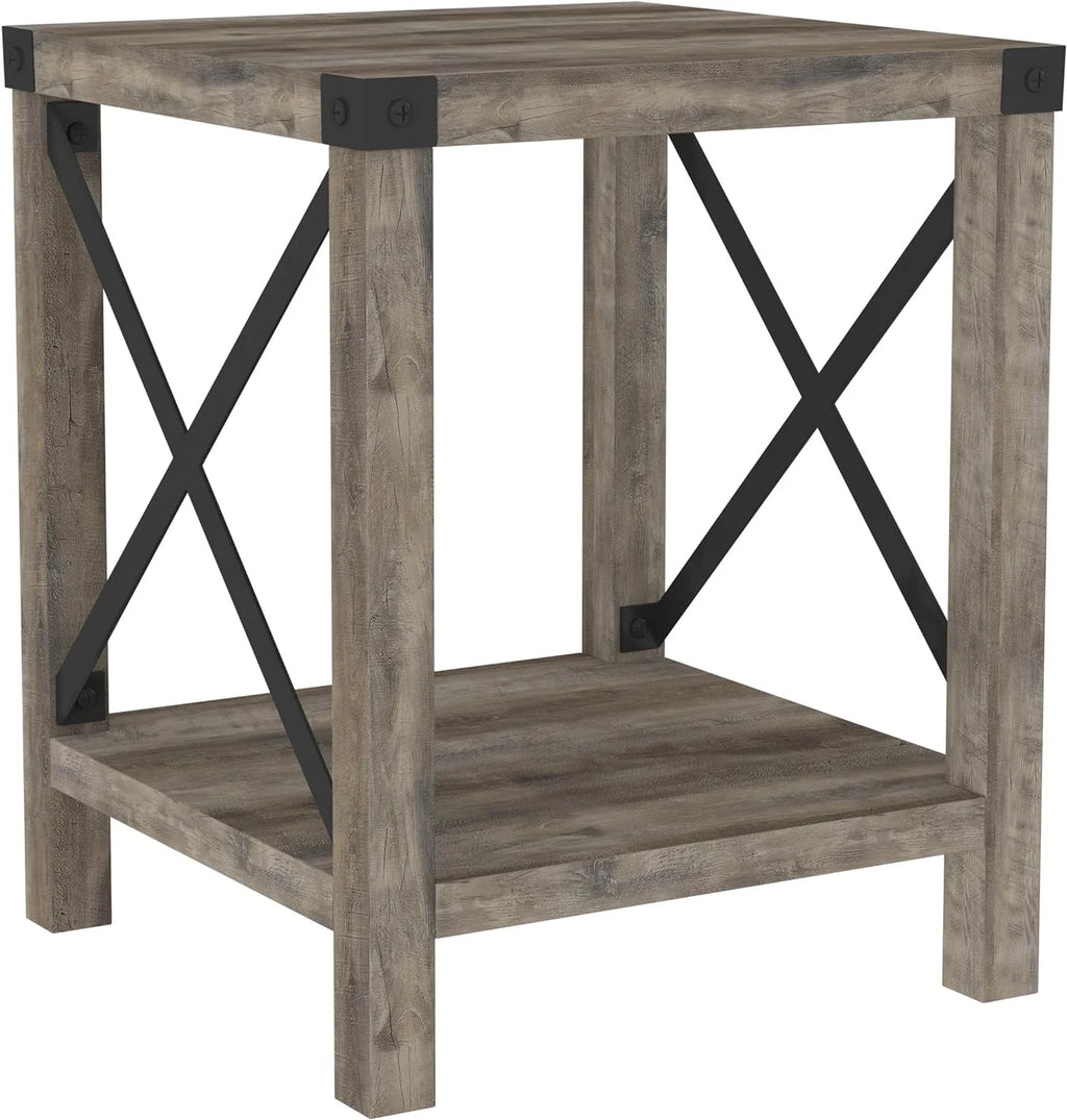 18 Inch Grey Wash Side Table I447