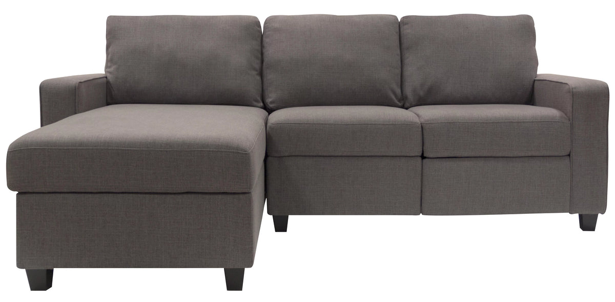 Gray Reclining Sectional with Left Storage Chaise O7023