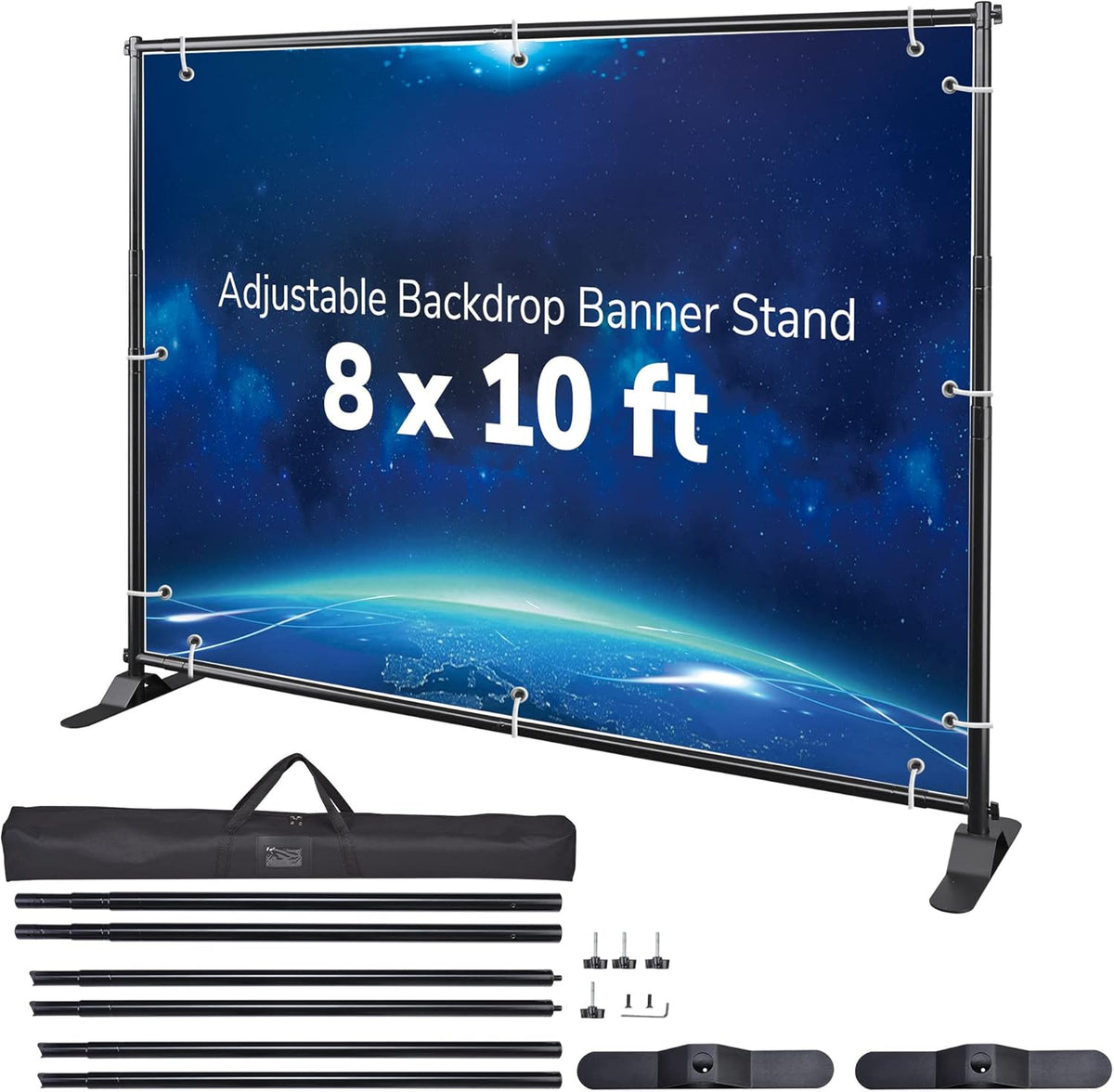 8x10 Ft Heavy Duty Telescopic Banner Stand with Carry Bag Z352339