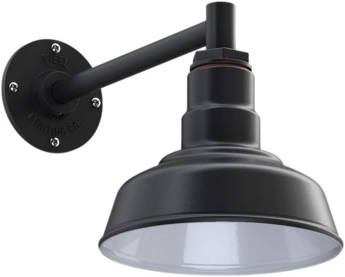 Wall Mounted Light Matte Black with Brass Interior I967