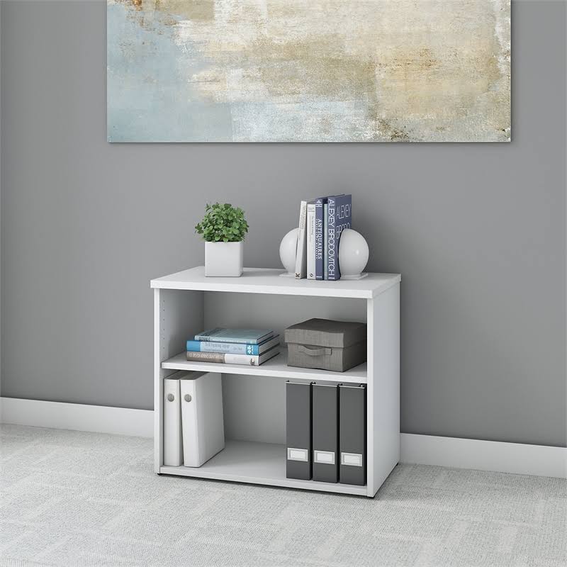 White 2 Shelf Bookcase E8026