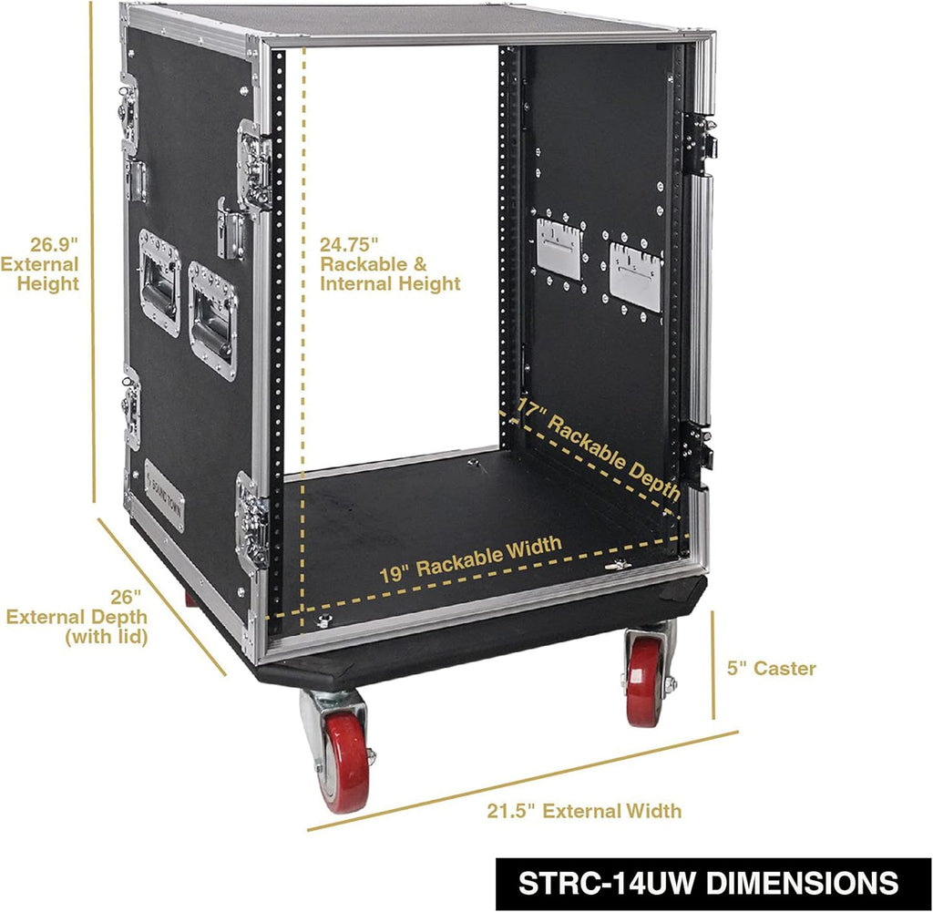 8U PA DJ Rack Road Case with Casters U956