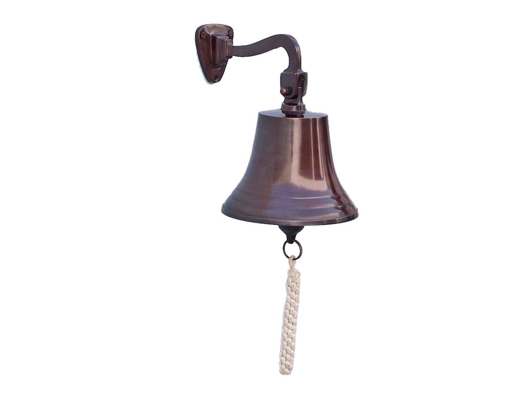 Antique Copper Hanging Ships Bell D5577
