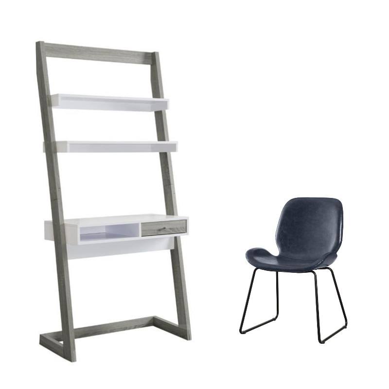 2-Piece Distressed Gray Home Office Set V505