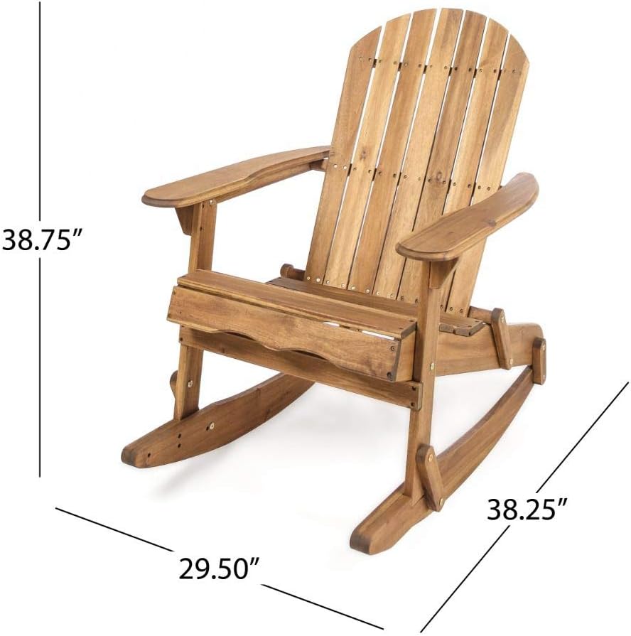 Natural Stained Acacia Wood Adirondack Rocking Chair N1744