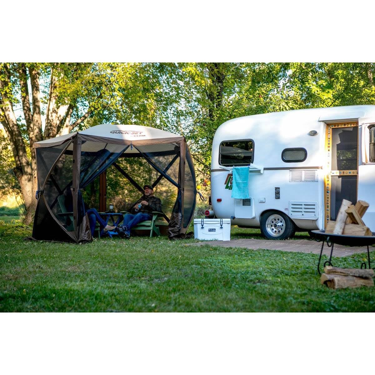 Portable Outdoor Gazebo Canopy Shelter Brown 2 Pack R151111