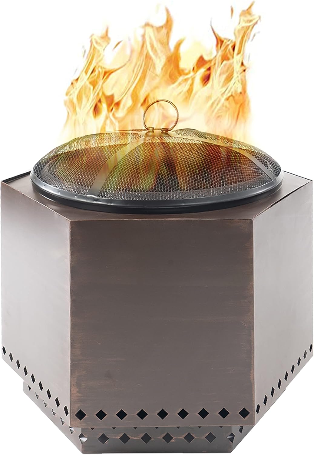 23.5 Inch Smokeless Wood Burning Fire Pit with Stand, Spark Screen, & Cover T49450