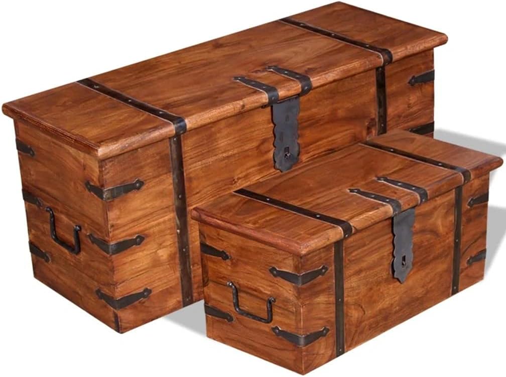Solid Wood Storage Chest with Two Side Handles B314