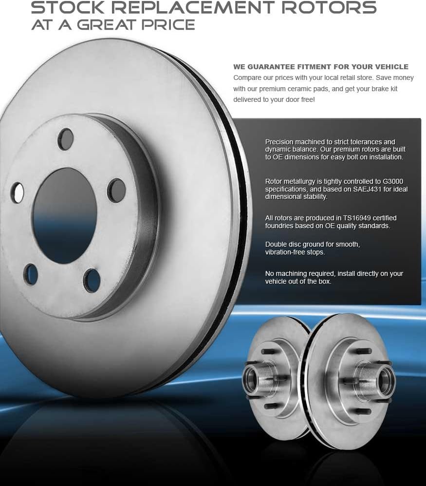 315.6 mm 5 Lug Brake Rotors + Ceramic Pads + Hardware D78299