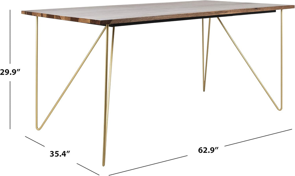 Walnut and Brass Dining Table U779