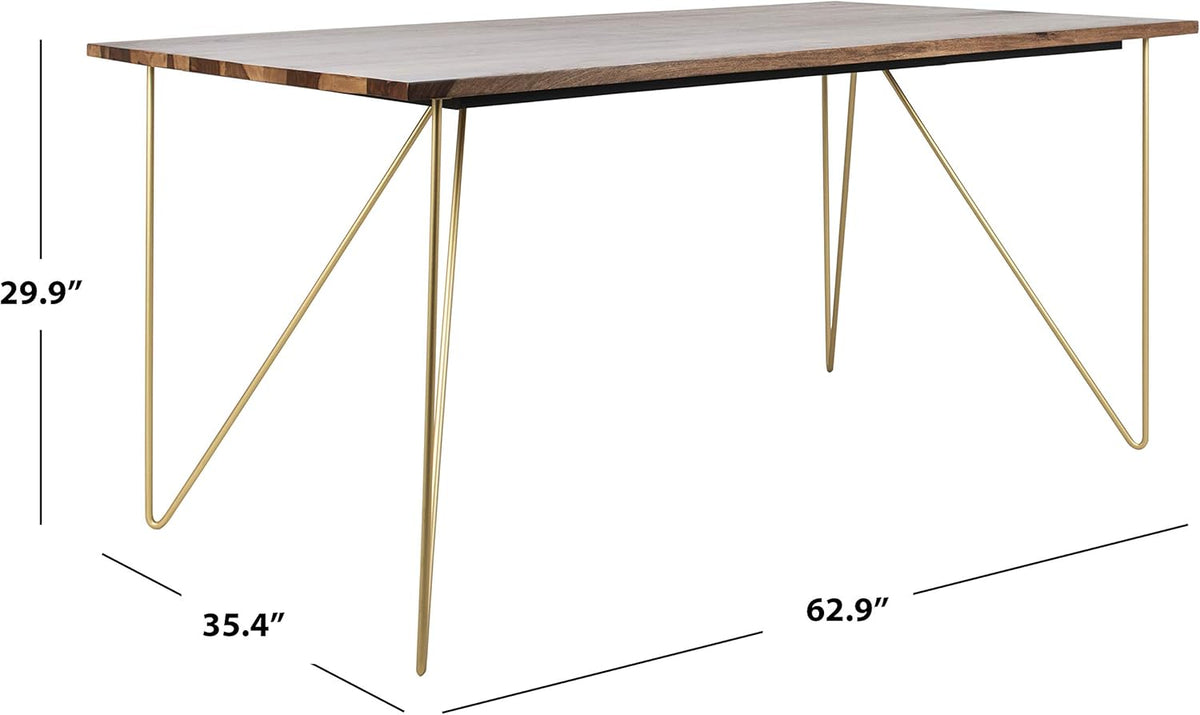 Walnut and Brass Dining Table U779
