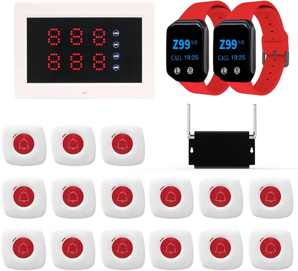 Wireless Calling System with 1 Number Display and 10 Waterproof Call Buttons I3928