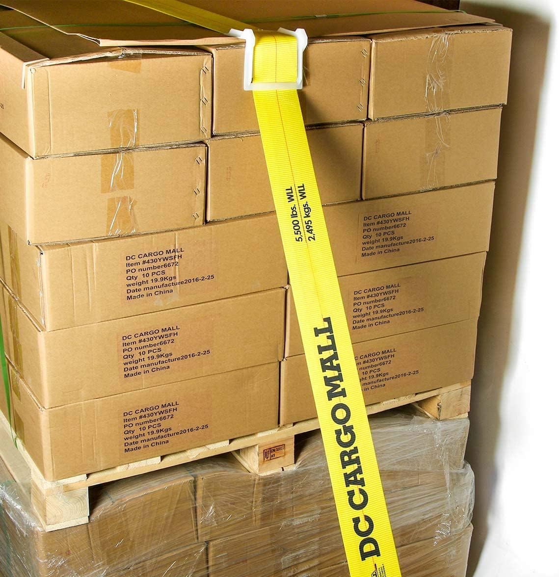 10 Winch Straps, 4 x30' Flatbed Trailer Tie Downs with Flat Hooks M361