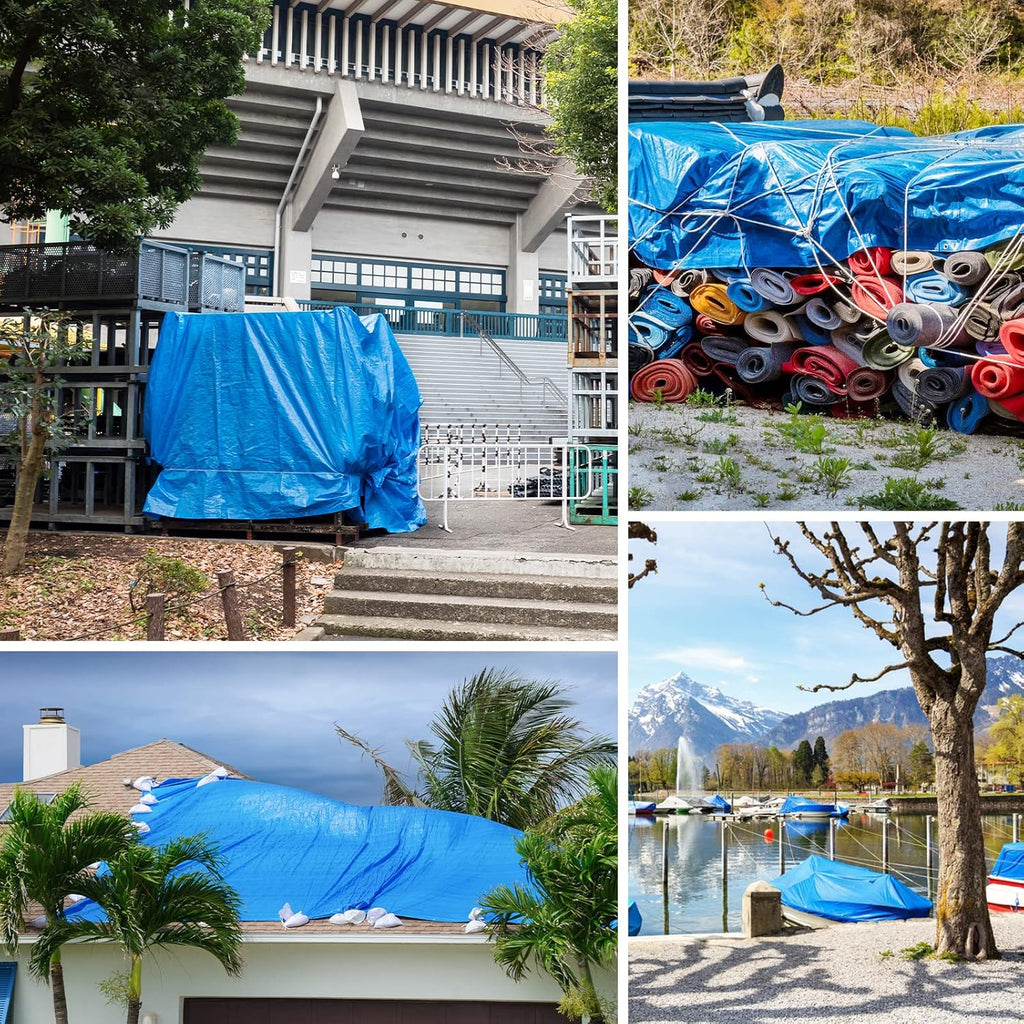 Blue 20x30 Heavy Duty Waterproof Poly Tarp with Metal Grommets I67862