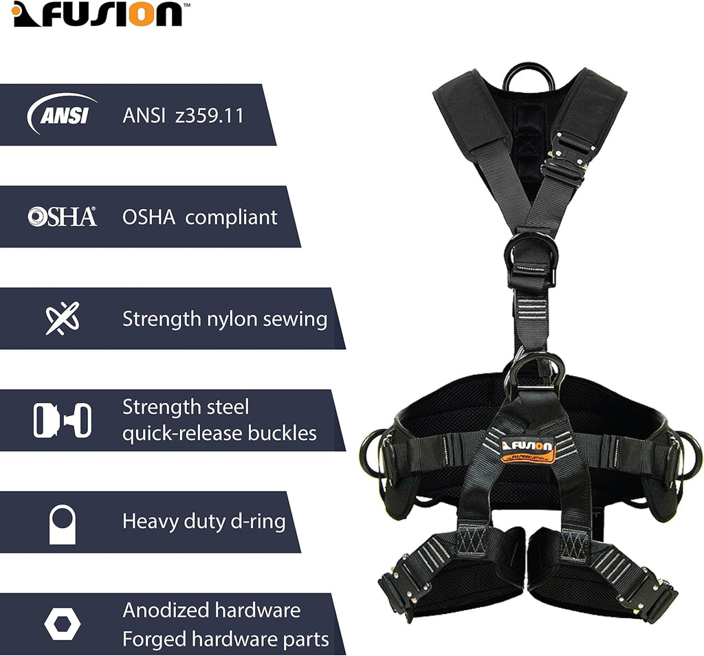 Black Heavy Duty Adjustable Full Body Harness T6273